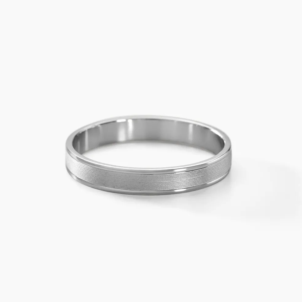 Alliance Aelyne Ruban Plat Argent Blanc