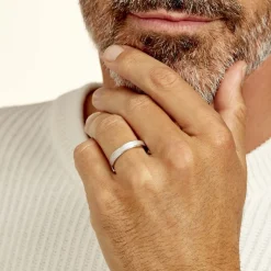 Alliance Aelyne Ruban Plat Argent Blanc