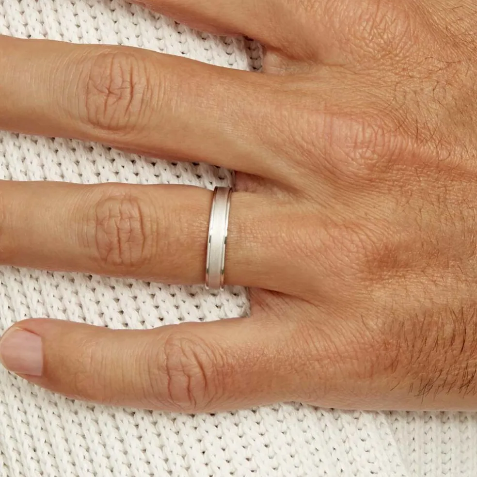 Alliance Aelyne Ruban Plat Argent Blanc