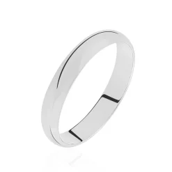 Alliance Aphroditia Demi Jonc Bombé Platine Blanc