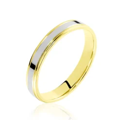 Alliance Beatrice Ruban Plat Or Bicolore