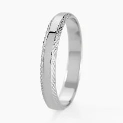 Alliance Beritan Demi Jonc Classique Argent Blanc