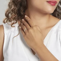 Alliance Caroline Sablee Demi Jonc Classique Or Blanc