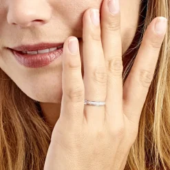 Alliance Caroline Sablee Ruban Plat Or Blanc