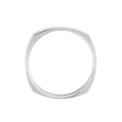 Alliance Carree Polie Or Blanc