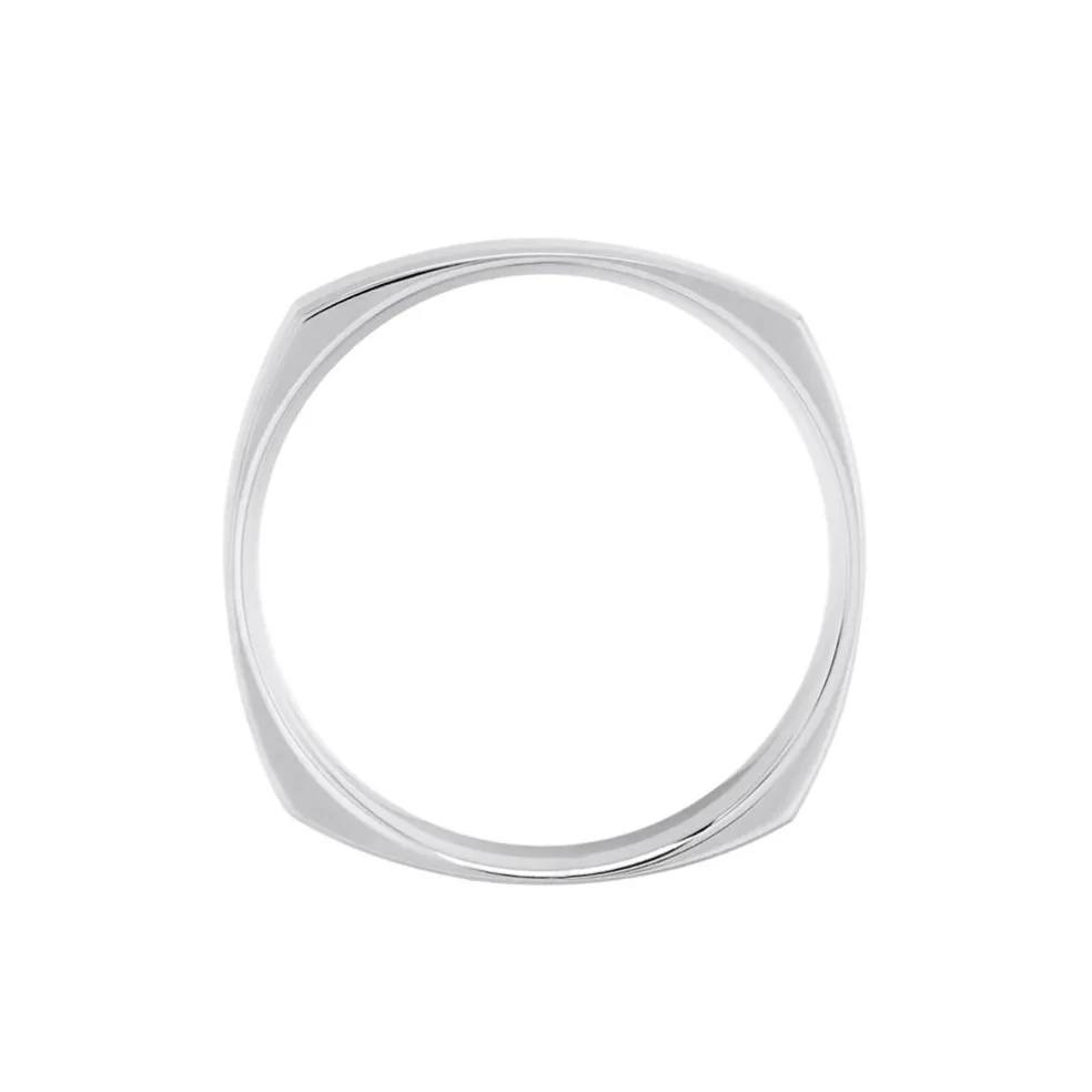 Alliance Carree Polie Or Blanc