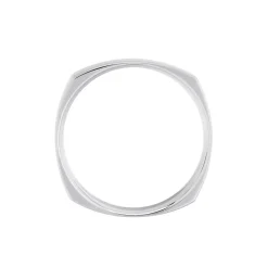 Alliance Carree Polie Or Blanc