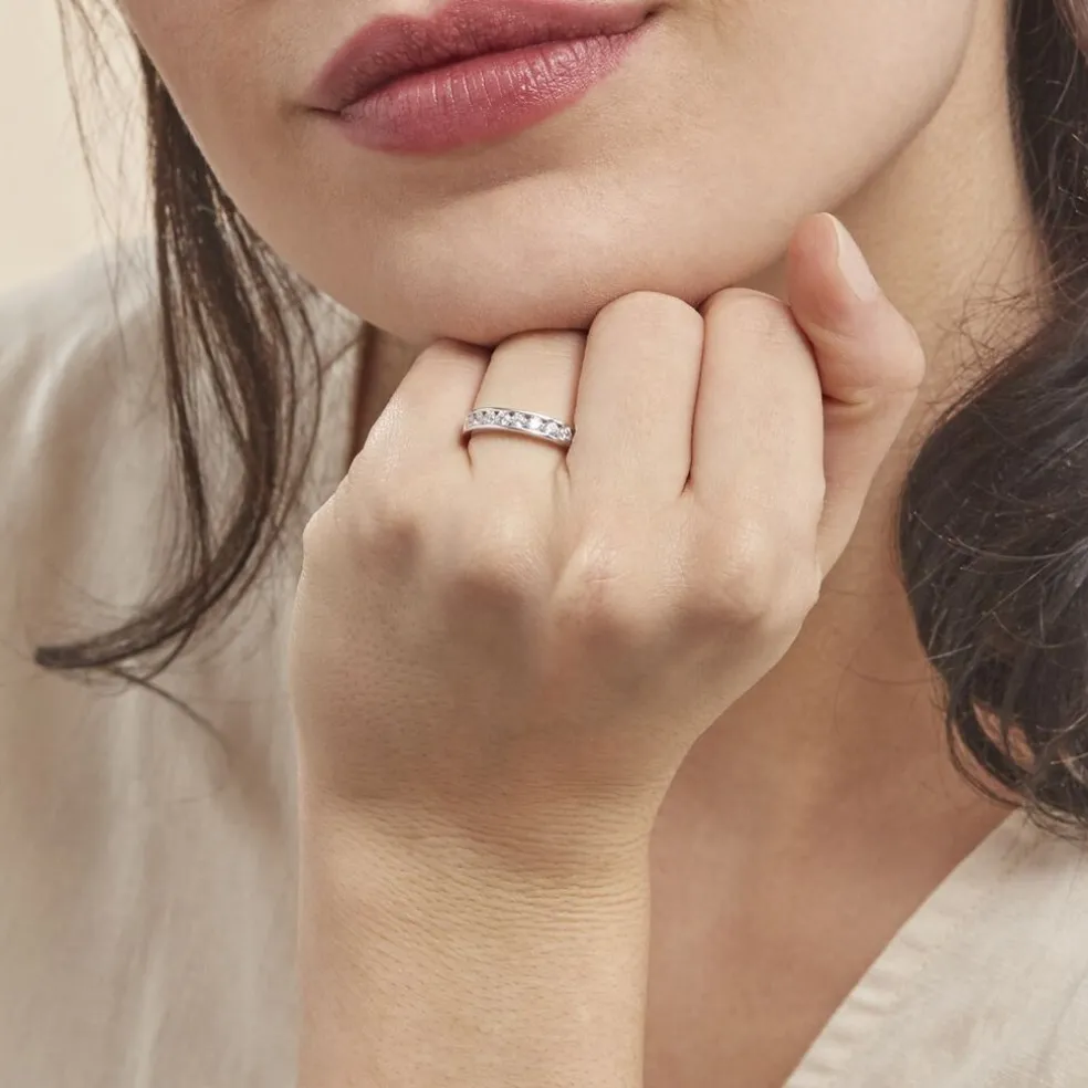 Alliance Céllia Argent Blanc Oxyde De Zirconium