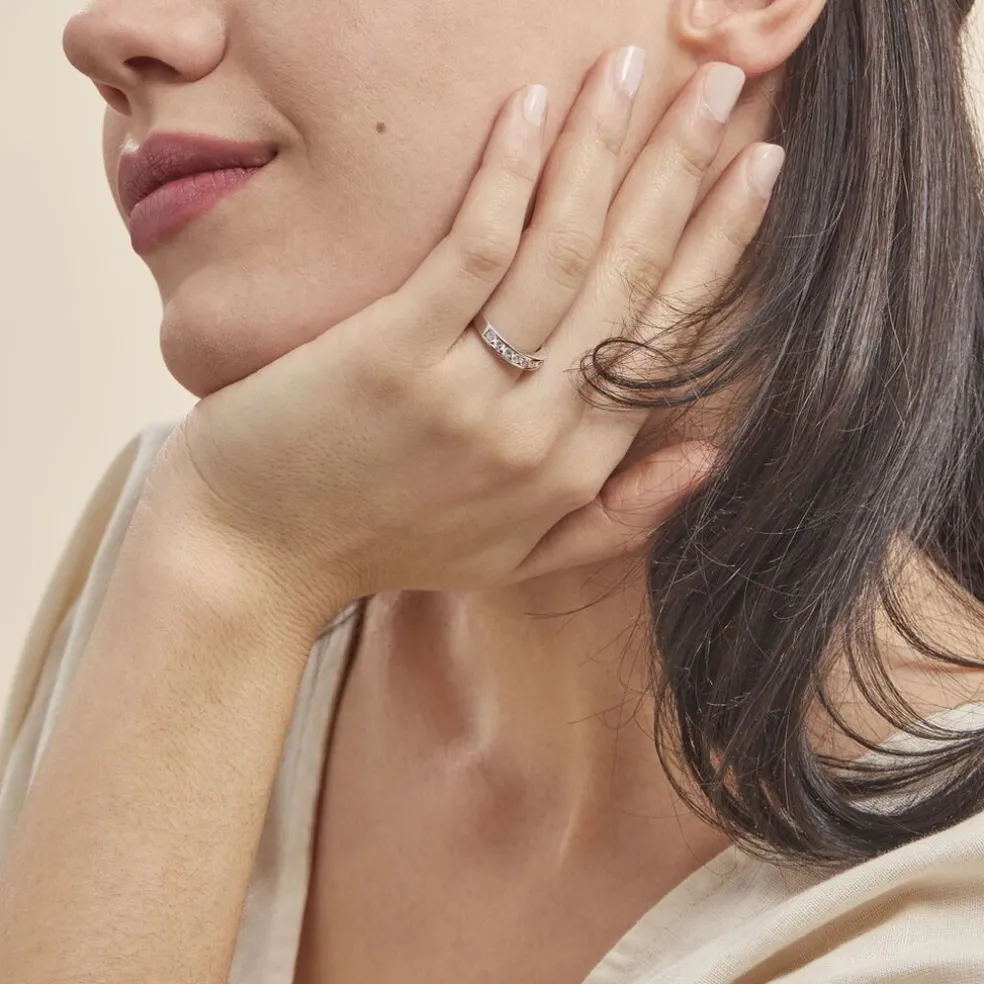 Alliance Céllia Argent Blanc Oxyde De Zirconium