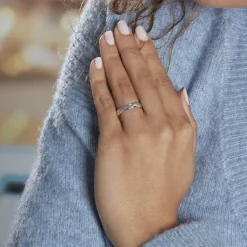 Alliance Clotilde Ruban Plat Or Blanc