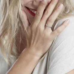 Alliance Dentelle 2 Rangs Diamantee Or Blanc