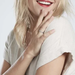 Alliance Dentelle 2 Rangs Diamantee Or Blanc