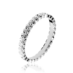 Alliance Dentelle 2 Rangs Diamantee Or Blanc