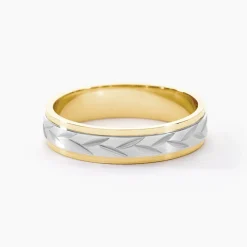 Alliance Effet Epi Mat Ruban Plat Or Bicolore