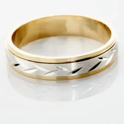 Alliance Effet Epi Mat Ruban Plat Or Bicolore