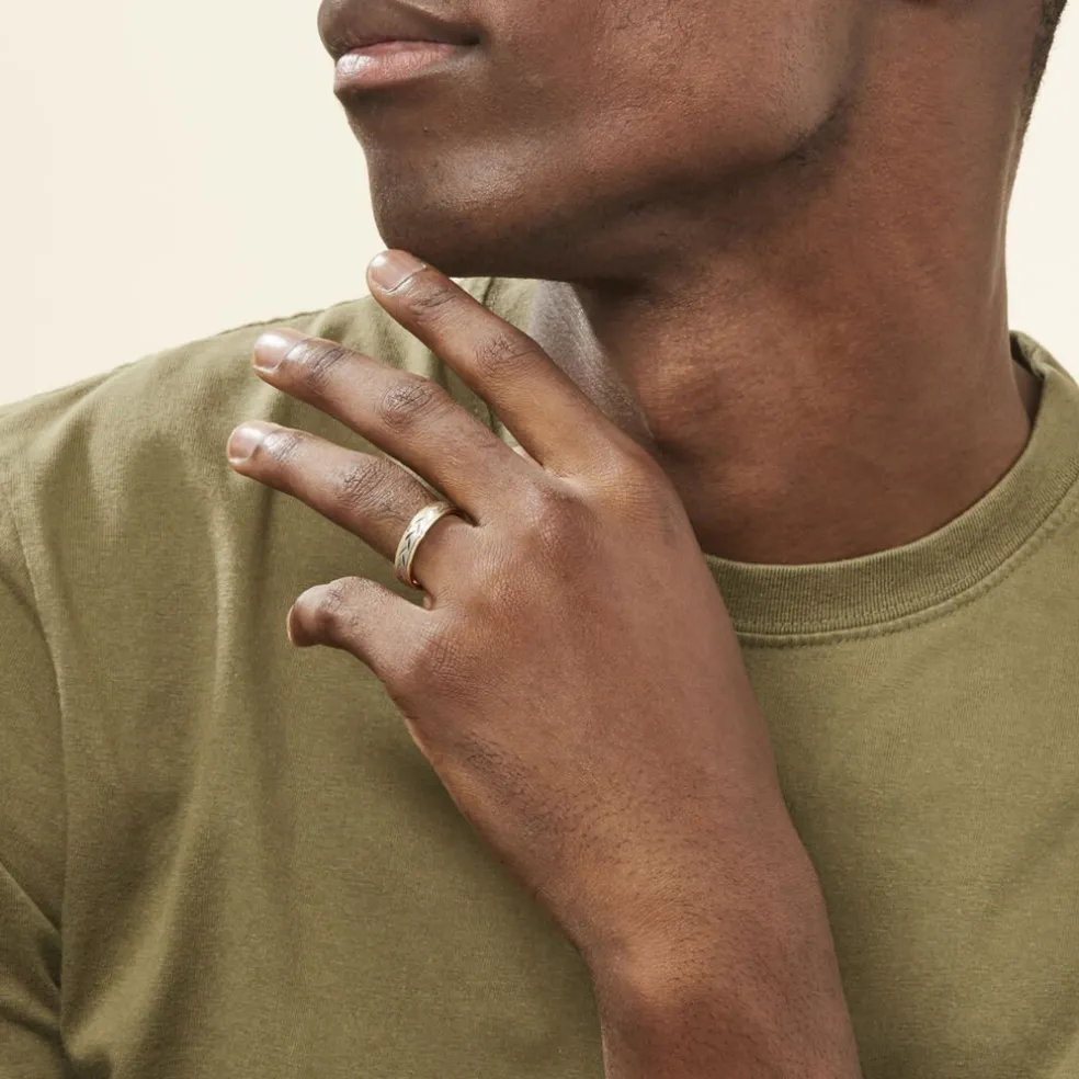 Alliance Effet Epi Mat Ruban Plat Or Bicolore