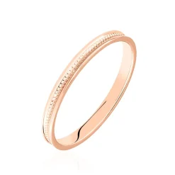 Alliance Effet Perle Ruban Plat Or Rose