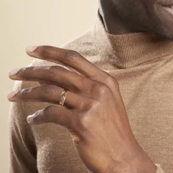 Alliance Entrelacee Ruban Plat Or Tricolore