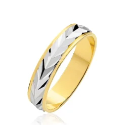 Alliance Epi Fantaisie Ruban Plat Or Bicolore