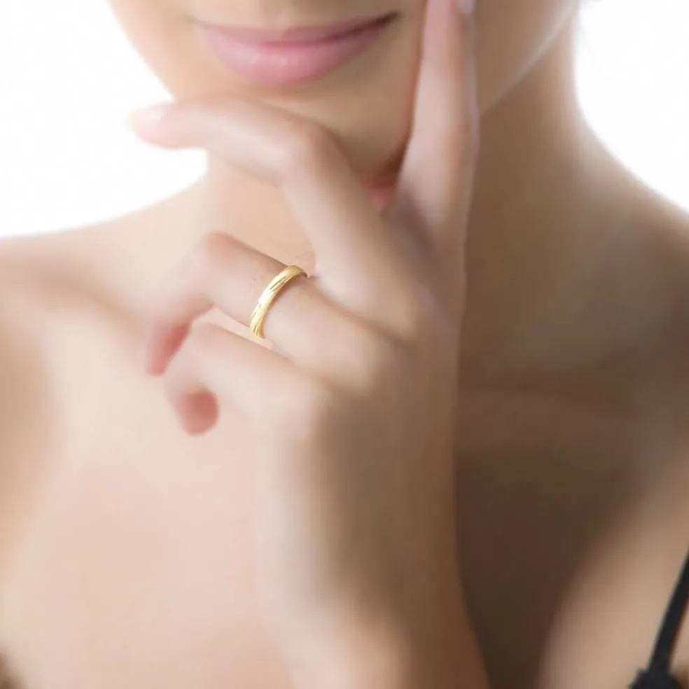 Alliance Eros Brossee Ruban Plat Or Jaune