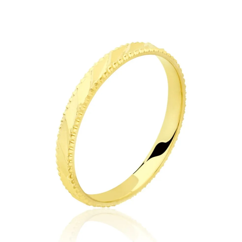 Alliance Facetee Demi Jonc Classique Or Jaune