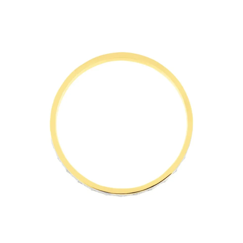 Alliance Fantaisie Diamantee Ruban Plat Or Bicolore