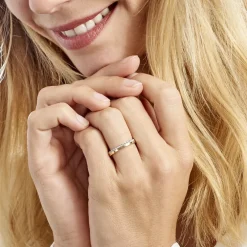 Alliance Fantaisie Diamantee Ruban Plat Or Bicolore