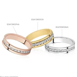 Alliance Fantaisie Diamantee Ruban Plat Or Blanc