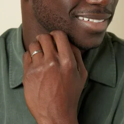 Alliance Fantaisie Mat Et Brillant Ruban Plat Palladium Blanc