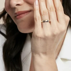 Alliance Fantaisie Ruban Plat Or Bicolore