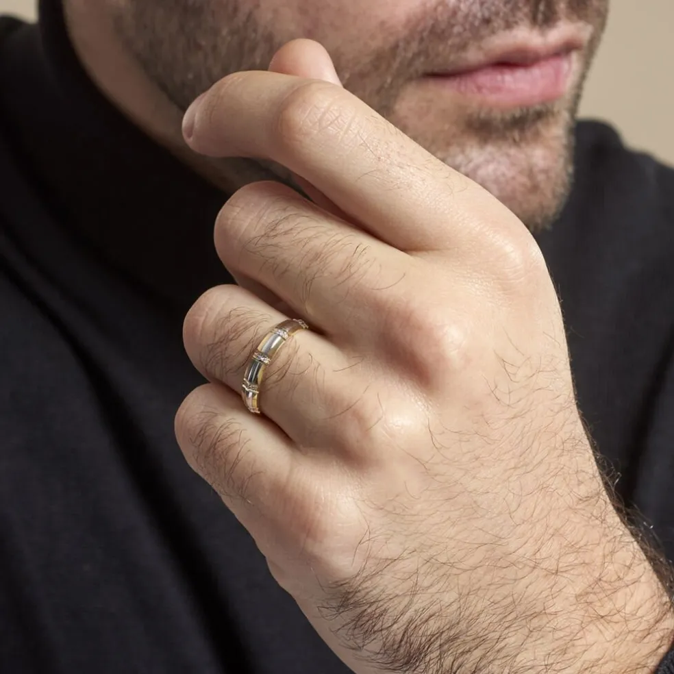 Alliance Fantaisie Ruban Plat Or Bicolore