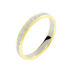 Alliance Grain De Folie Diamantee Ruban Plat Or Bicolore