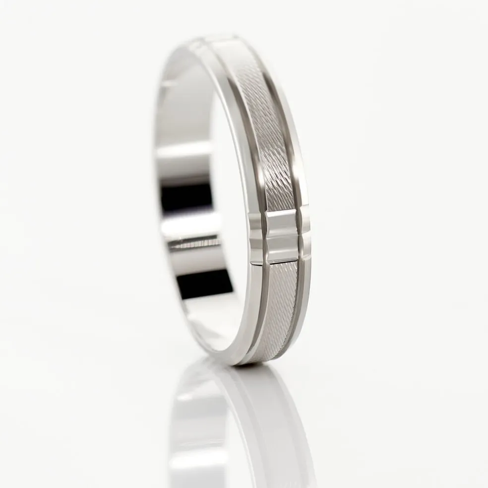 Alliance Hades Texture Ruban Plat Palladium Blanc