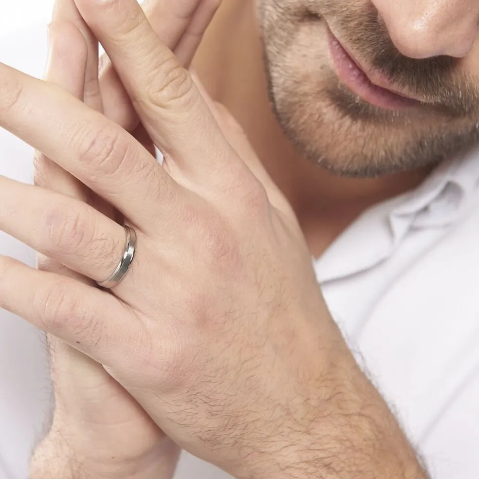 Alliance Hades Texture Ruban Plat Palladium Blanc