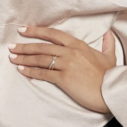 Alliance Hermana Ruban Plat Or Bicolore