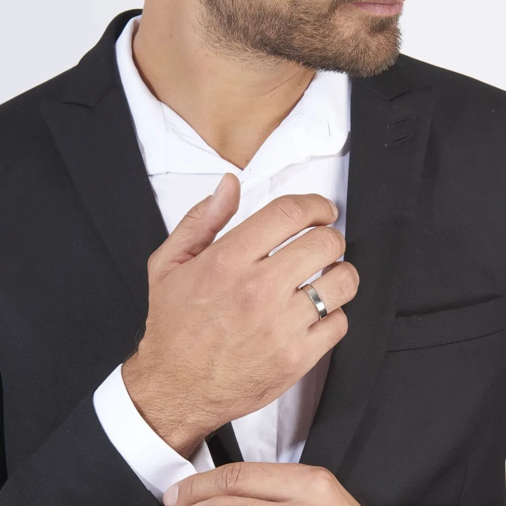 Alliance Hild Ruban Biseaute Palladium Blanc