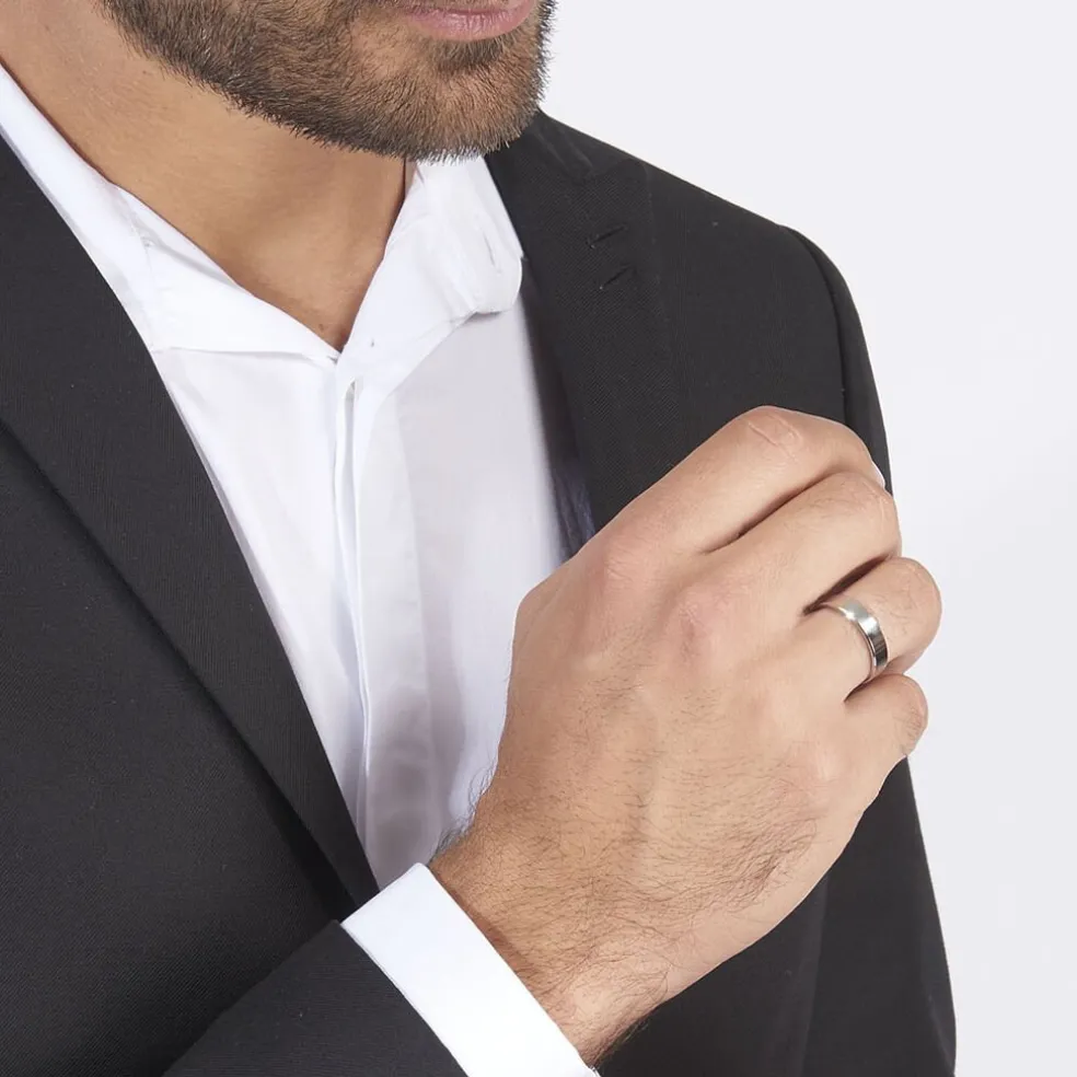 Alliance Hild Ruban Biseaute Palladium Blanc