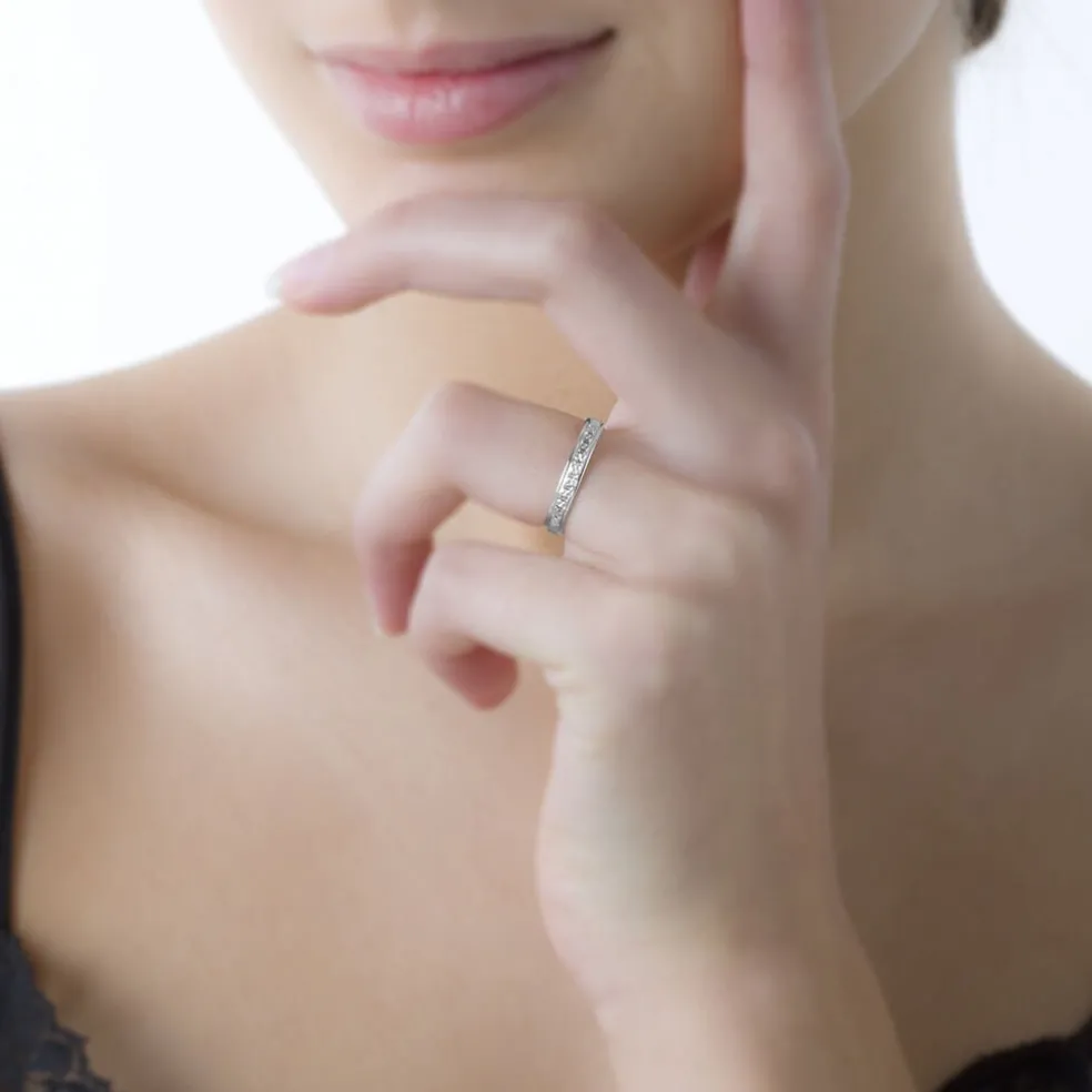 Alliance Laura Ruban Plat Or Blanc