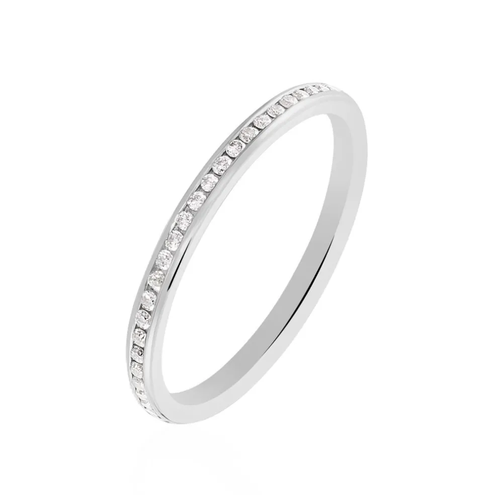 Alliance Laurie Demi-tour Or Blanc Diamant