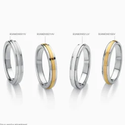 Alliance Len Demi Jonc Classique Or Bicolore