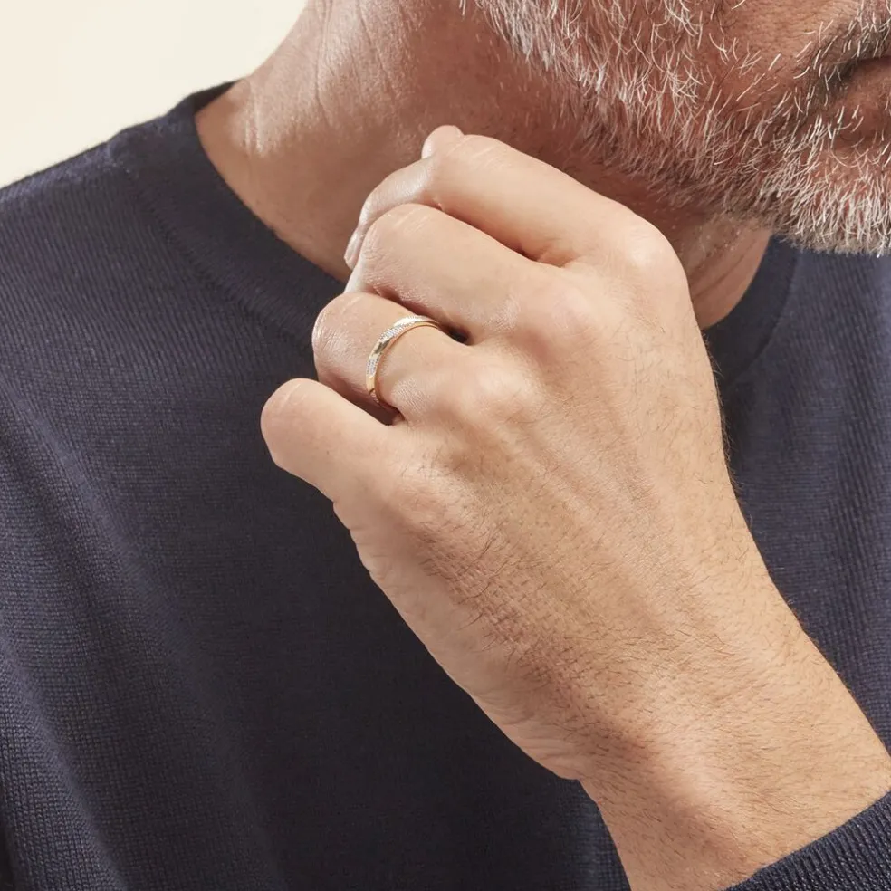 Alliance Manig Ruban Plat Or Bicolore