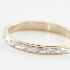 Alliance Mano Ruban Plat Or Bicolore
