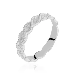 Alliance Marielle Ruban Plat Or Blanc