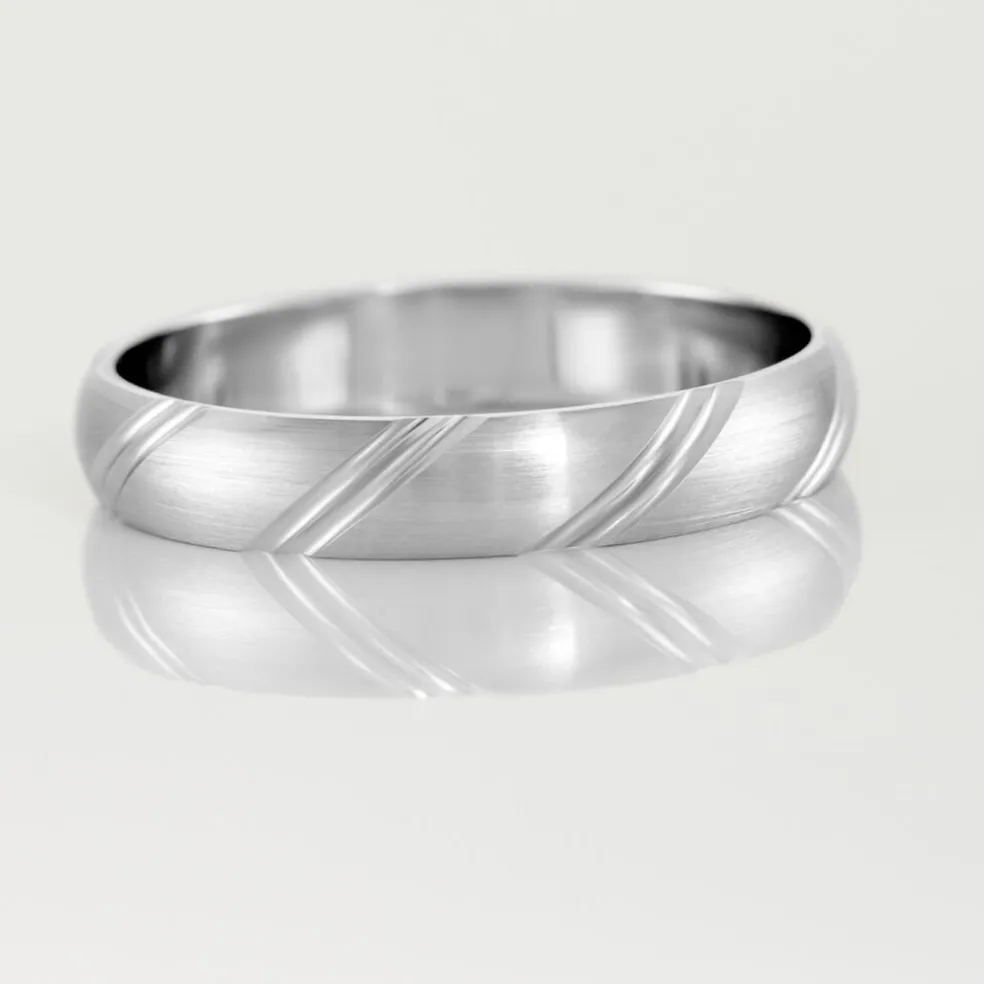 Alliance Marlon Demi Jonc Classique Or Blanc