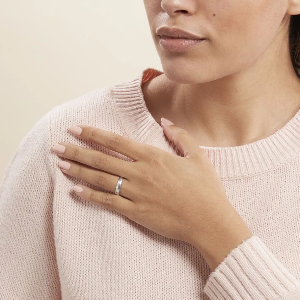 Alliance Marlon Demi Jonc Classique Or Blanc