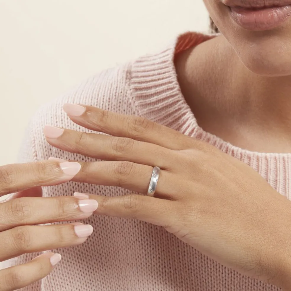 Alliance Marlon Demi Jonc Classique Or Blanc