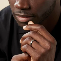 Alliance Mat Et Brillant Biseaute Ruban Plat Palladium Blanc