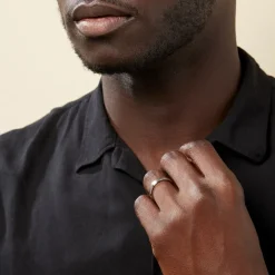 Alliance Mat Et Brillant Biseaute Ruban Plat Palladium Blanc