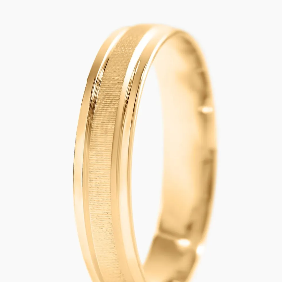 Alliance Mat Et Brillant Demi Jonc Classique Or Jaune