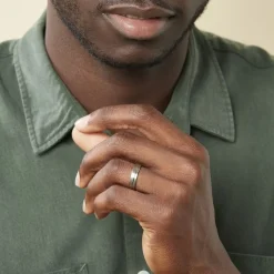 Alliance Mat Et Brillant Liseret Ruban Plat Palladium Blanc